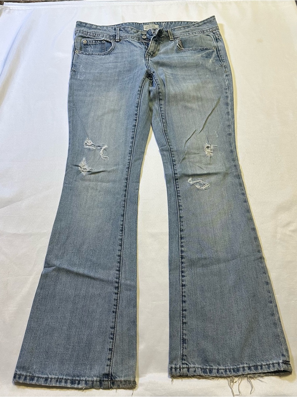 Y2K Aeropostale Hailey Flare Light Blue Distressed Flare Jeans